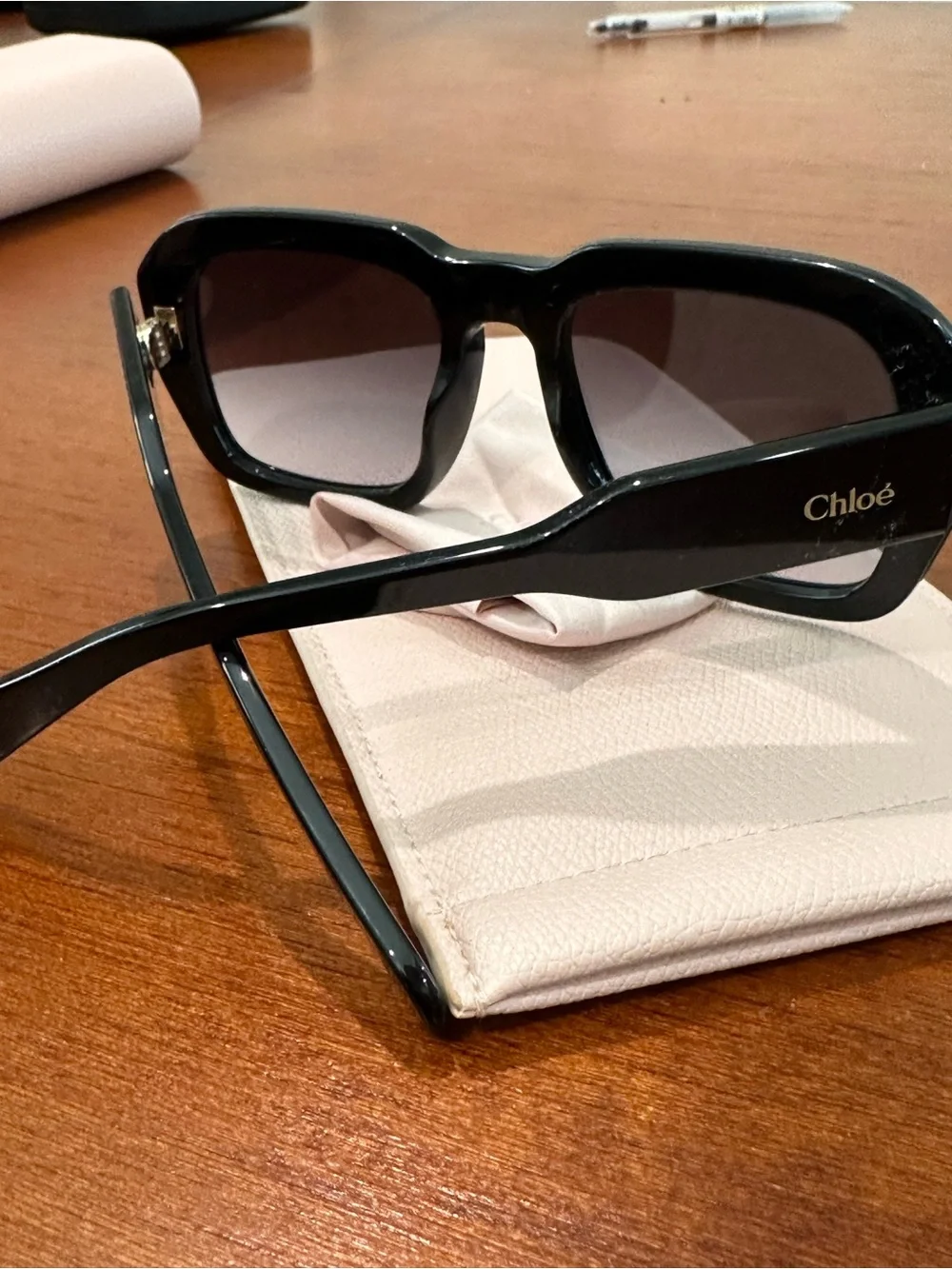 Chloe Black Oversized Square Sunglasses